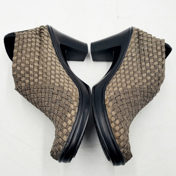 Corkys Womens 7 Bronze Metallic Nylon Weave Heels Stretch Pull On  Shoes - Picture 4 of 12